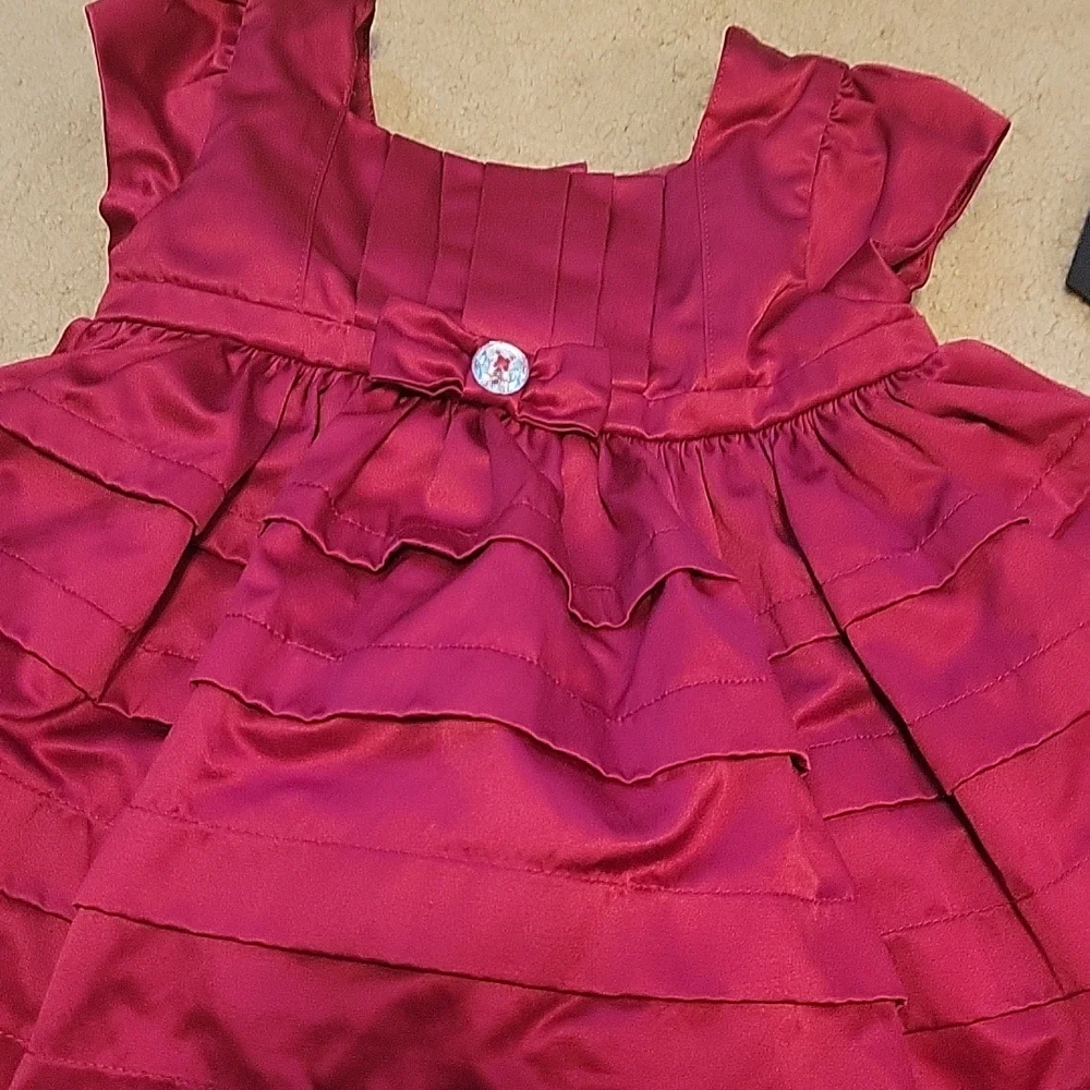 Gymboree Dress Dark Red 3-6 Month Cap Sleeves
